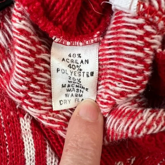 Vintage Leonardo Strassi 60s 70s Red Sweater Vest Sz L